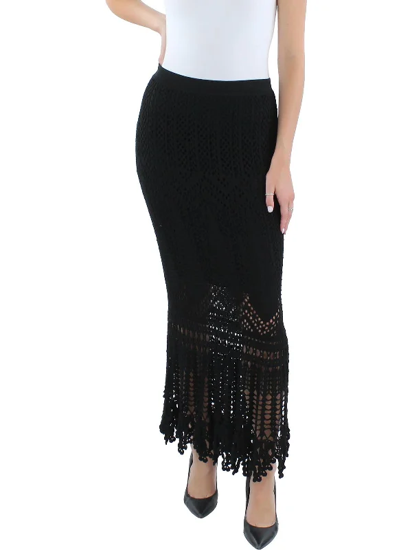 Ali Womens Crochet Long Maxi Skirt