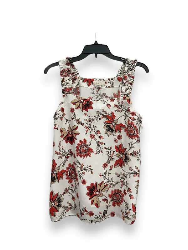 Floral Print Top Sleeveless Loft, Size M