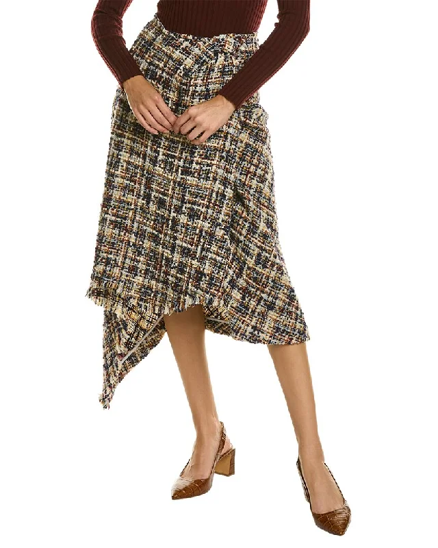 LANVIN Asymmetrical Wool-Blend Skirt