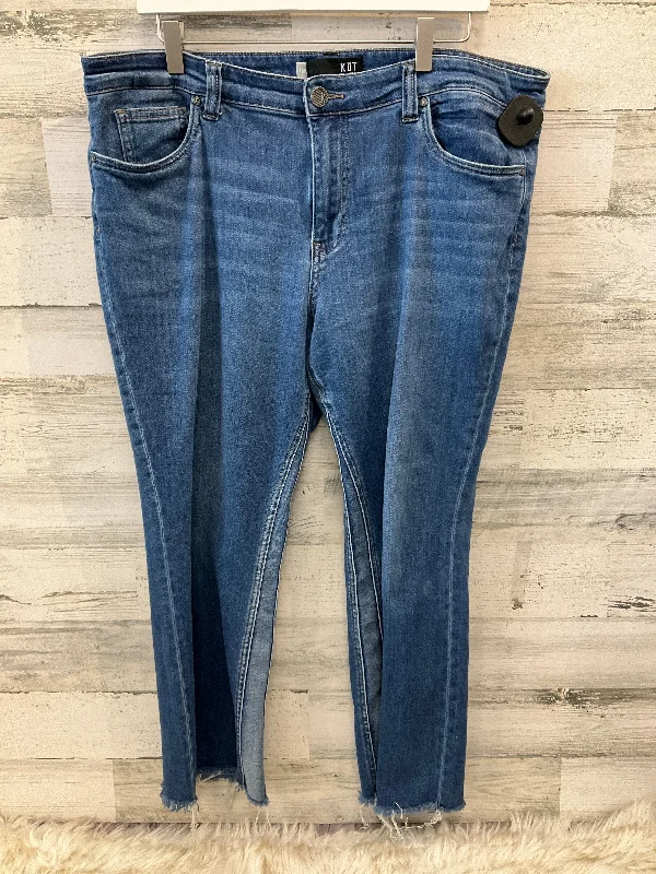 Jeans Flared By Kut In Blue Denim, Size: 16