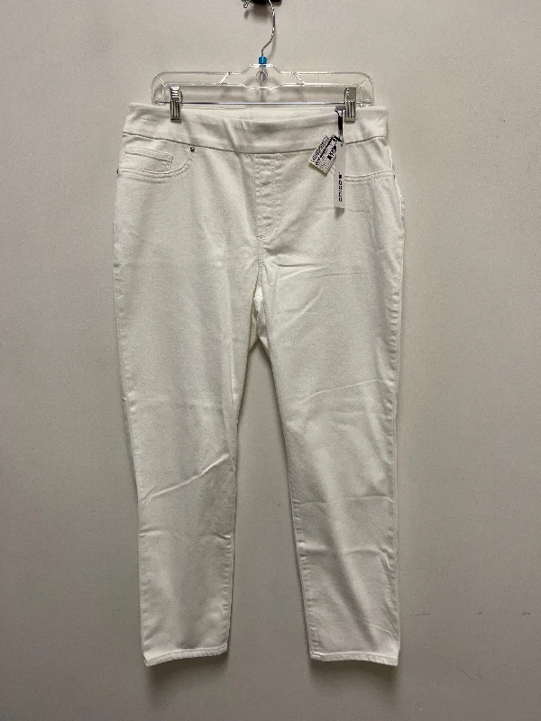 Jeans Jeggings By Chicos In White Denim, Size: 12