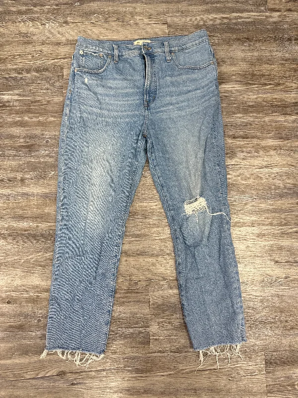 Jeans Straight By Madewell In Blue Denim, Size: 12