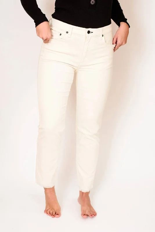 Mid Rise Straight Pant In Winter White