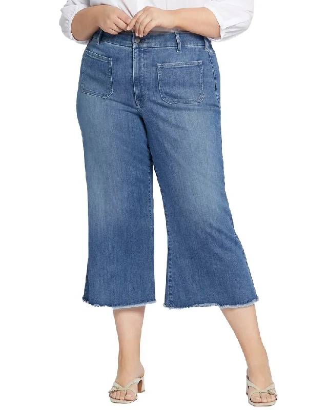 NYDJ Plus Patchie Major Wide Leg Capri Compass Jean