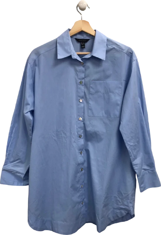 New Look Light Blue Poplin Oversized Shirt UK 6