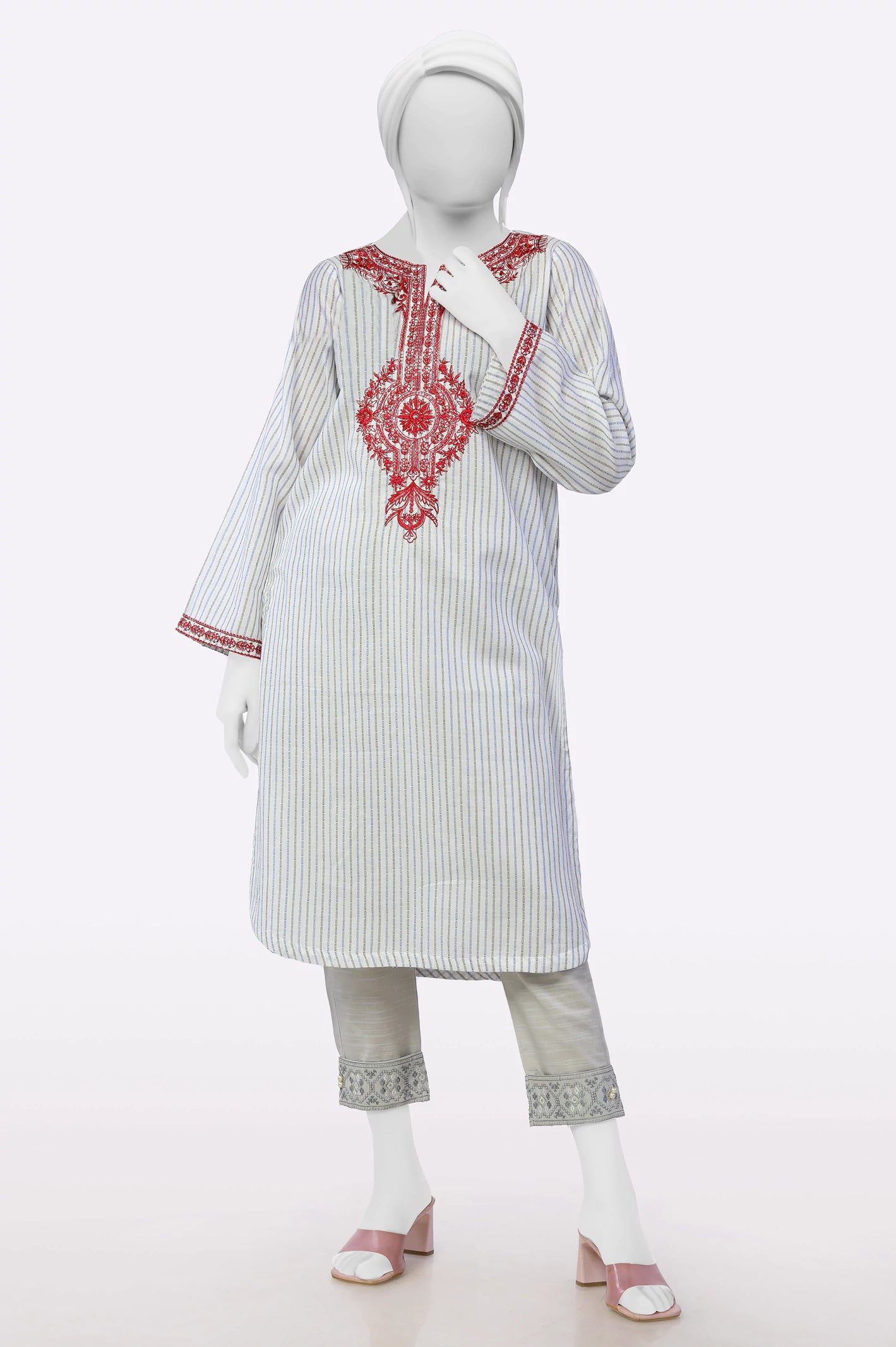 White Embroidered Kurti