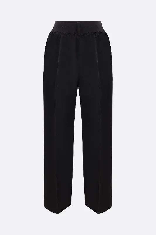 wide-leg wool trousers