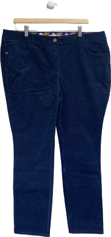 Boden Navy Blue Corduroy Trousers UK 18 Regular