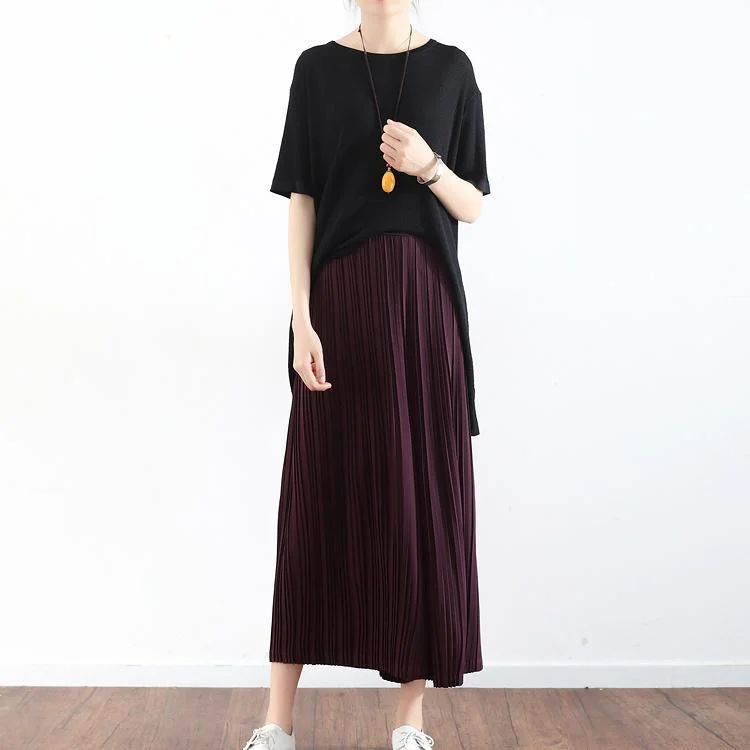 burgundy stylish chiffon traveling pants oversize wide leg pants