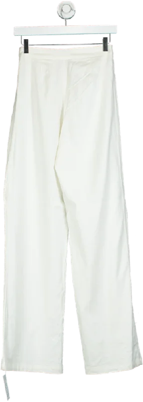 Fashion Nova White Wide-Leg Trousers XS