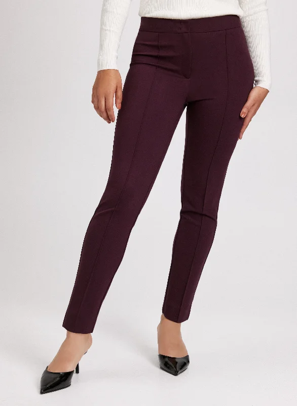 Emma Pintuck Detail Slim-Leg Pants – Regular