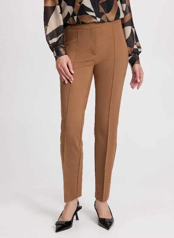 Emma Pintuck Detail Slim-Leg Pants – Regular