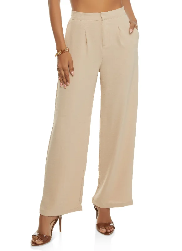 Linen High Waist Wide Leg Pants