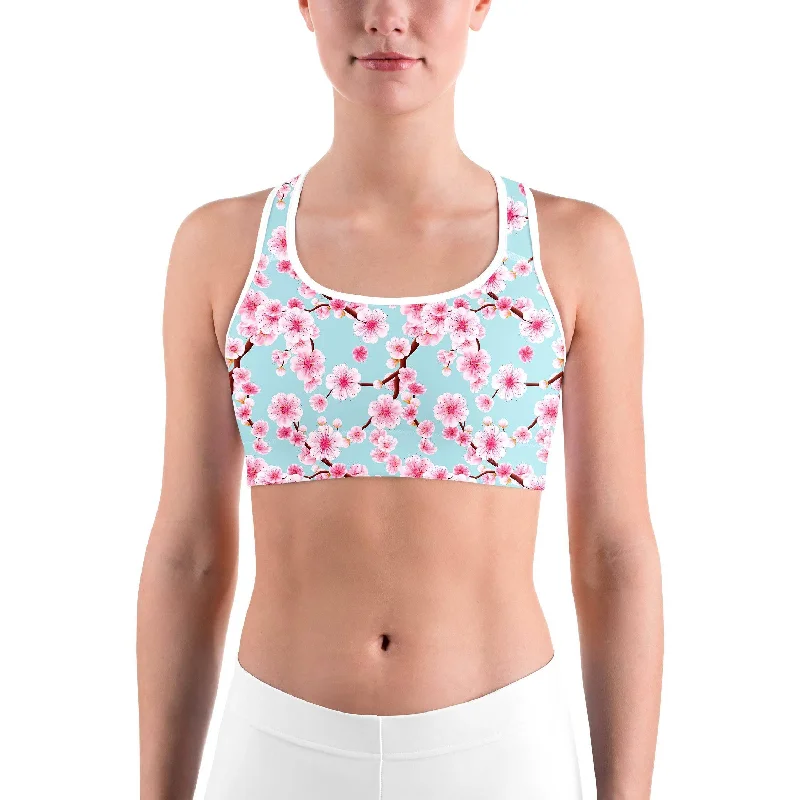 Japanese Cherry Blossom Sports Bra