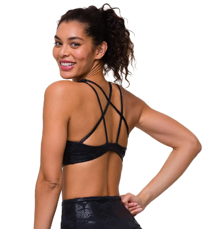 Onzie Mudra Yoga Sports Bra Black Snake