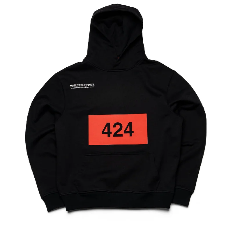 424 Felpa Stampata Hoodie - Black