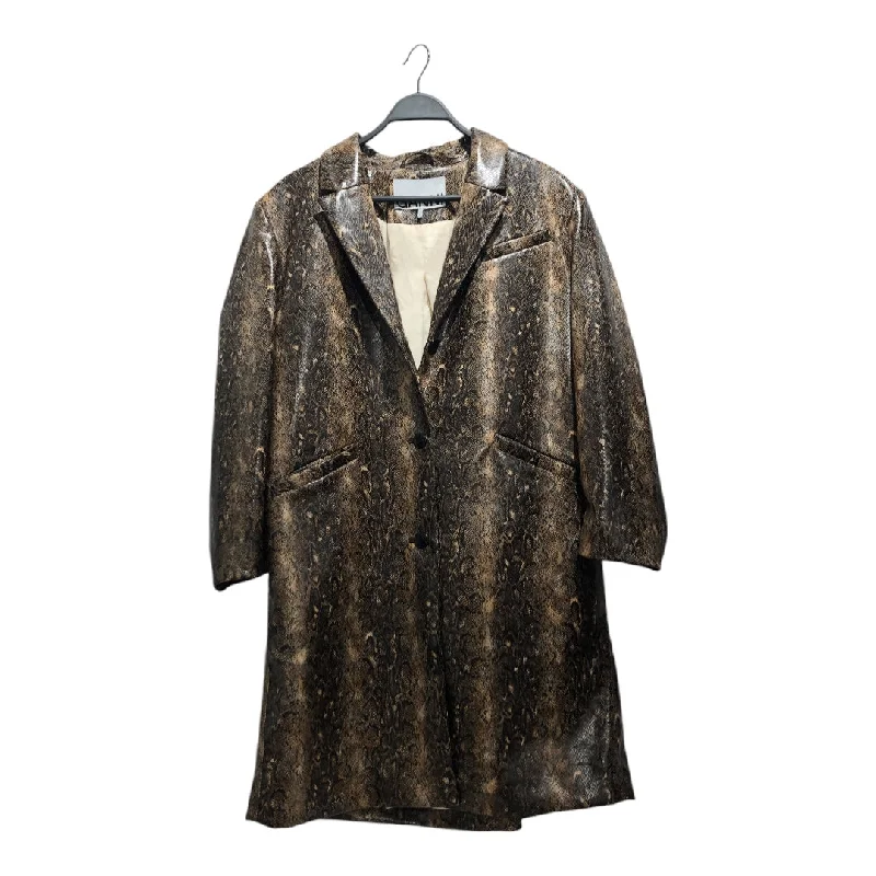 GANNI/Jacket/S/Animal Pattern/Leather/BRW/SNAKEPRINT COAT