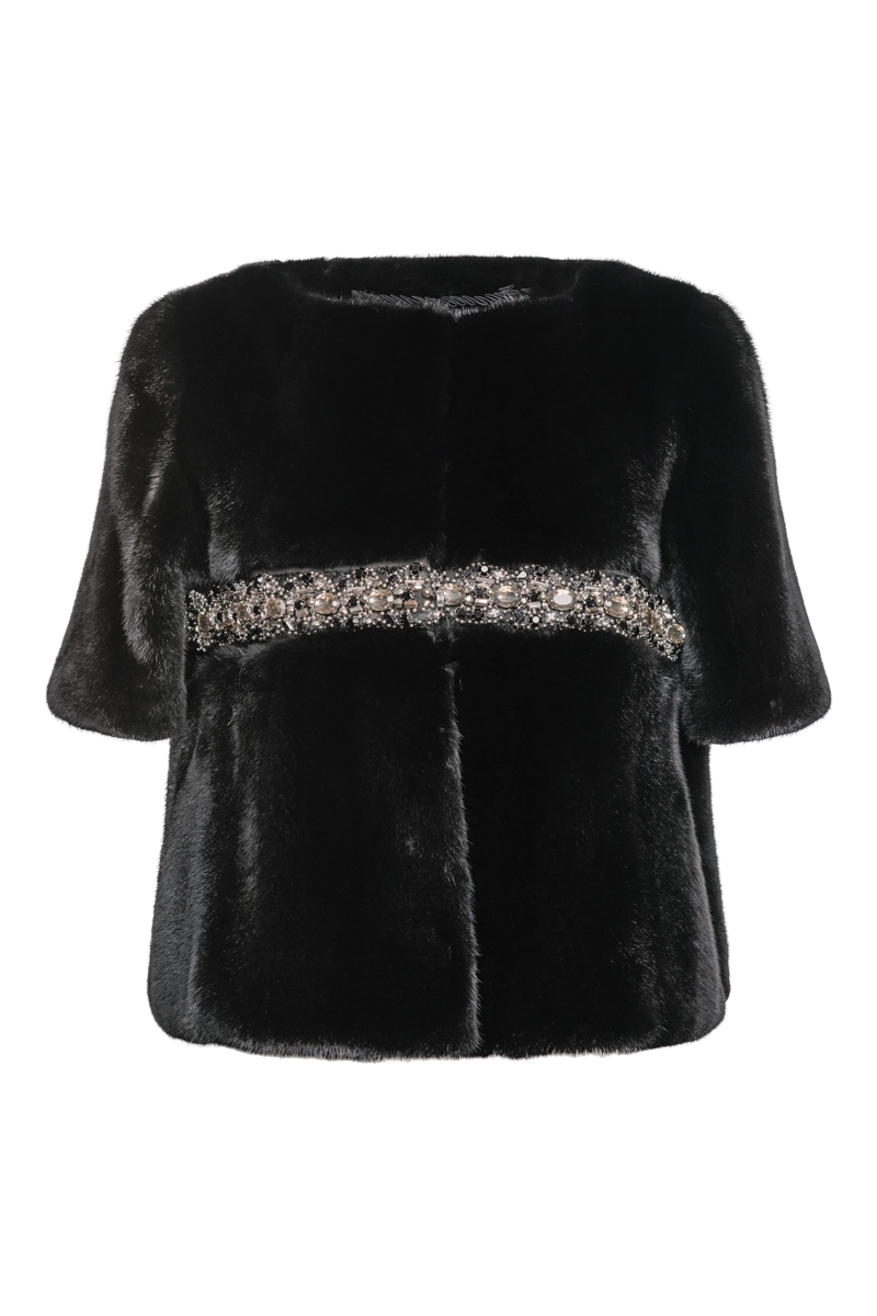 Beaded Evening Ranch Mink Fur Jacket