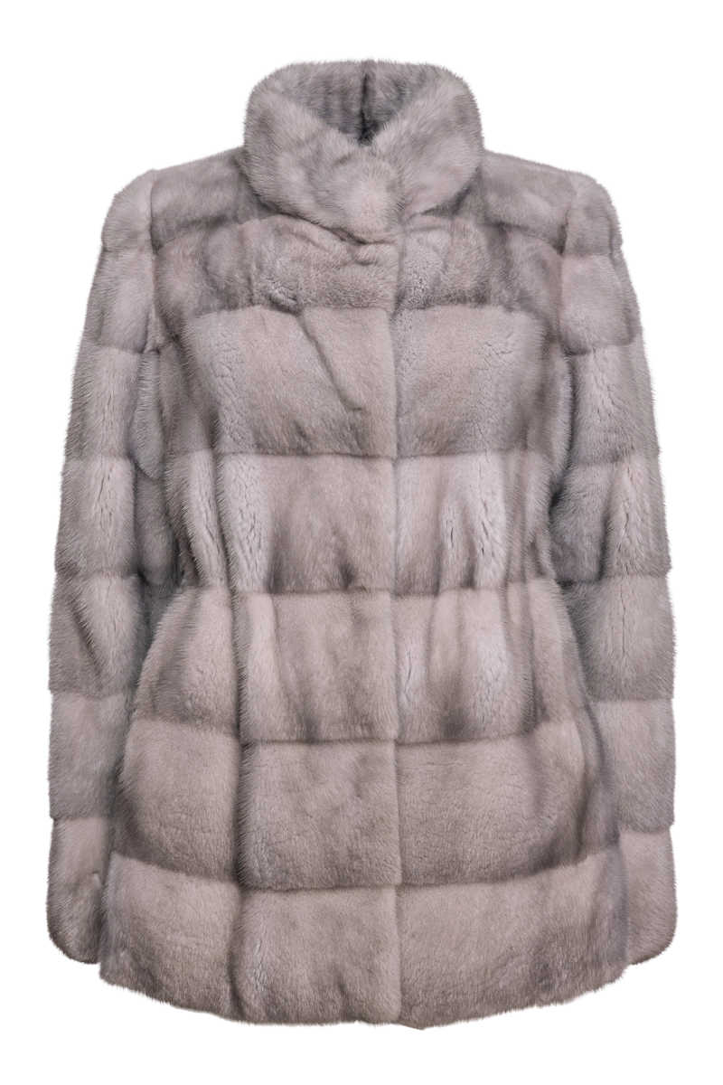 Horizontal Natural Sapphire Fur Jacket