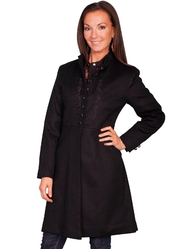 Scully Womens Black Wool Blend Heritage Frock Coat