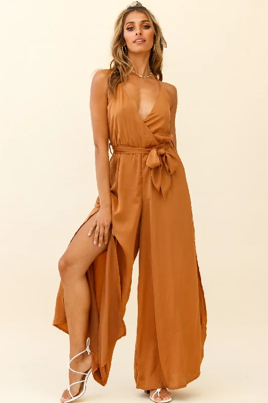 Miso Wide-Leg Cami Jumpsuit Tan