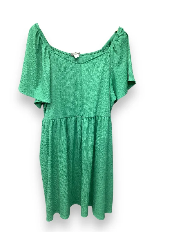 Dress Casual Midi By Ava & Viv In Green, Size: 2x