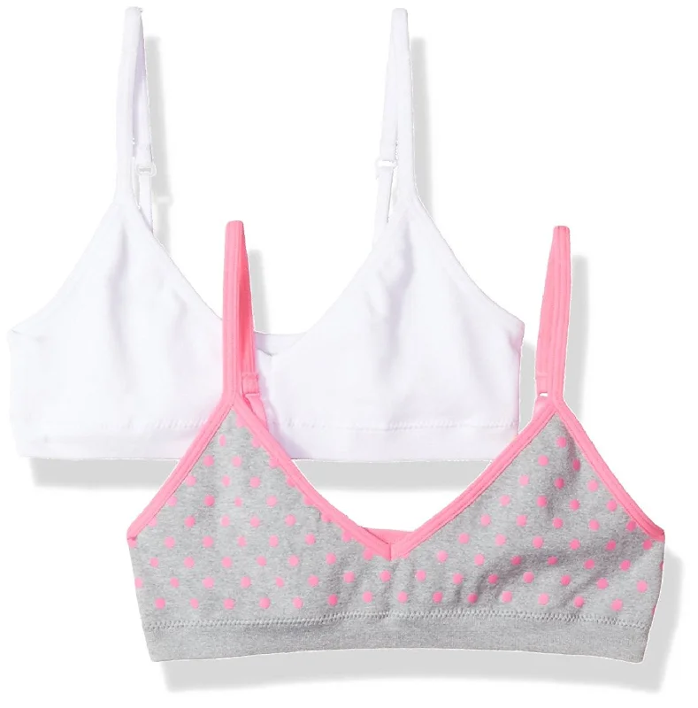 White Heather Grey/Bubbly Pink Dot Print