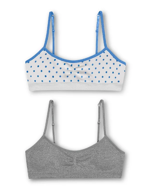 White/Blue Star Dot and Heather Grey