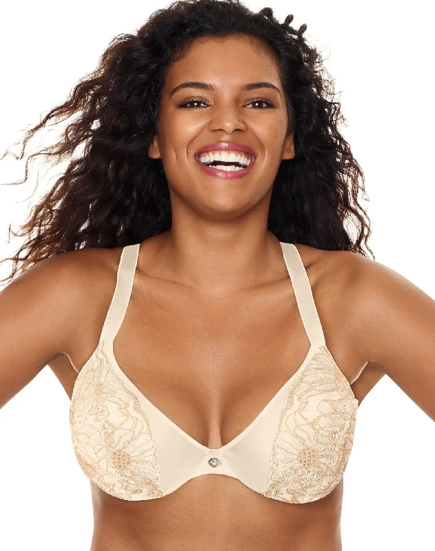 Just My Size Womens Embellished Plunge Underwire Bra