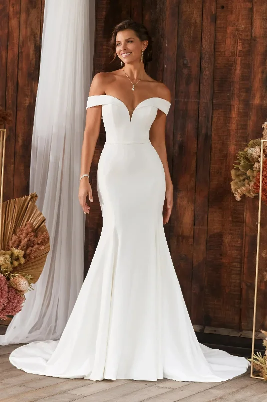 Elegant Mermaid Wedding Dress Women 2024 Open Back Off The Shoulder Sweetheart Simple Bridal Gown Sweep Train Vestidos De Noiva