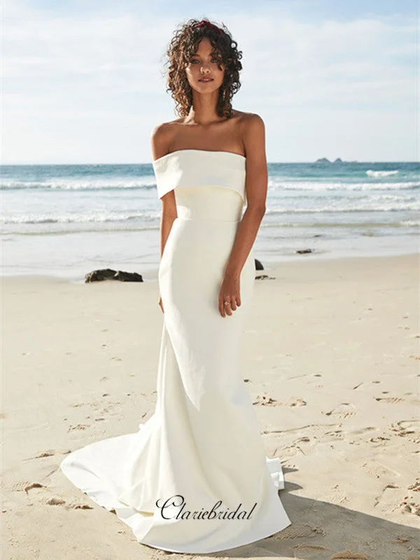 Off The Shoulder Elegant Wedding Dresses, Beach Bridal Gowns, Wedding Dresses